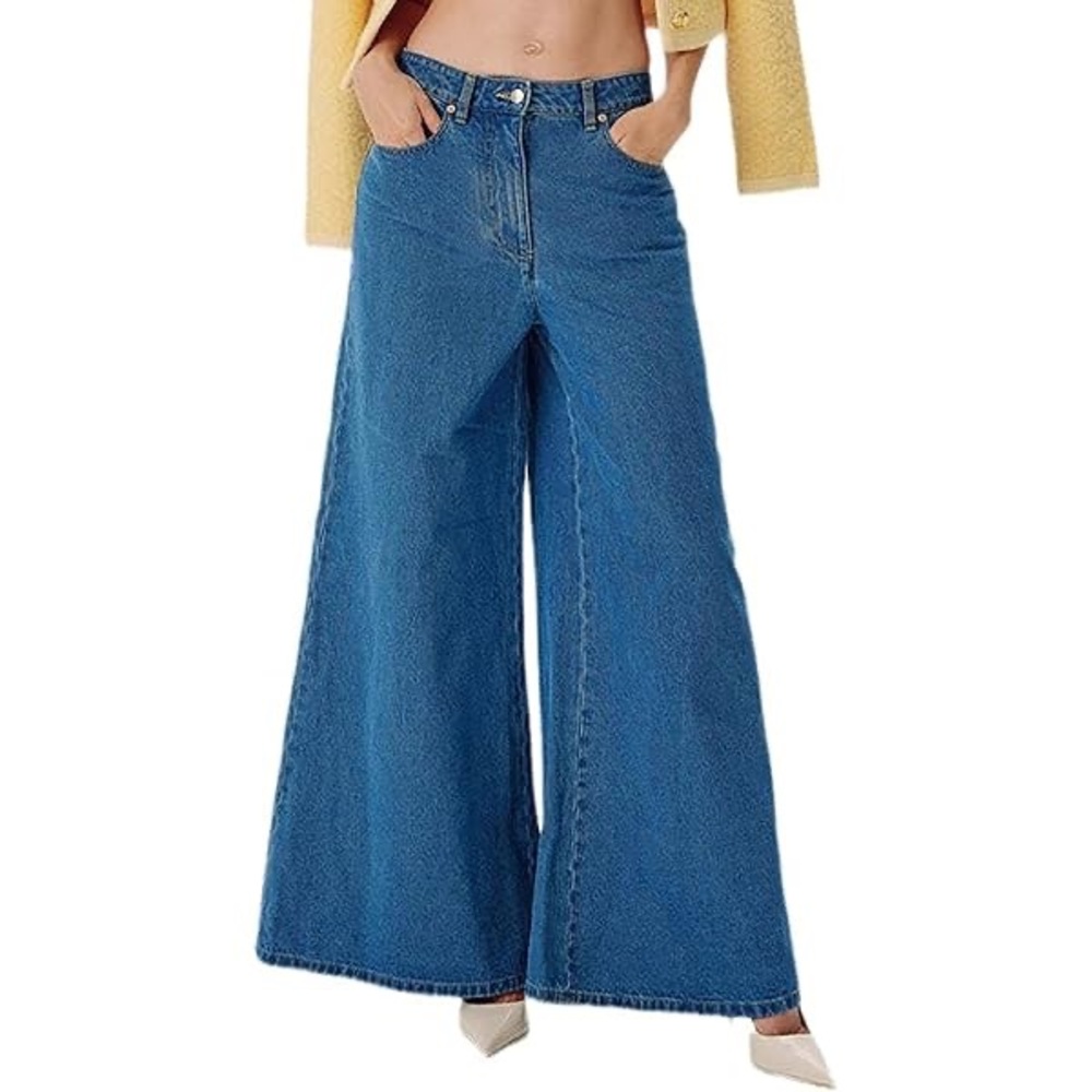 Ronny Kobo Ronnys 70s Wide Leg Flare Denim Jeans - Indigo Wash (23)